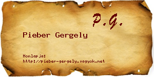 Pieber Gergely névjegykártya